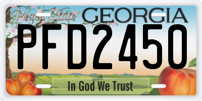 GA license plate PFD2450