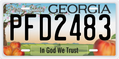 GA license plate PFD2483