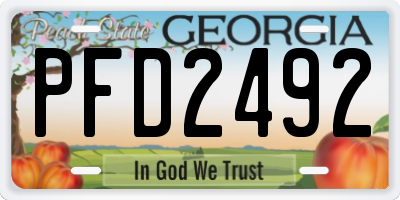 GA license plate PFD2492