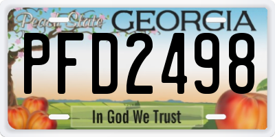 GA license plate PFD2498