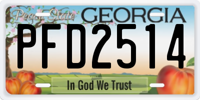 GA license plate PFD2514