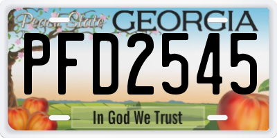 GA license plate PFD2545
