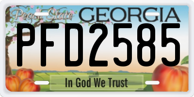 GA license plate PFD2585