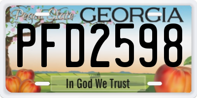 GA license plate PFD2598