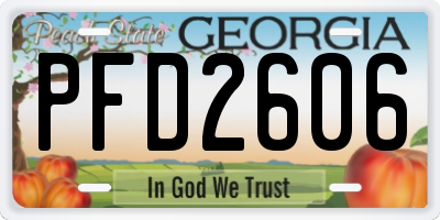 GA license plate PFD2606
