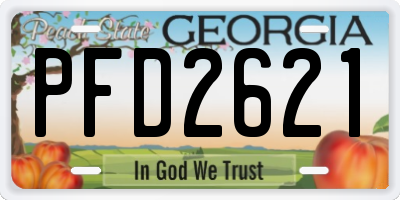 GA license plate PFD2621