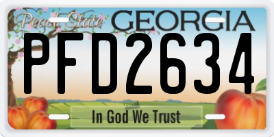 GA license plate PFD2634