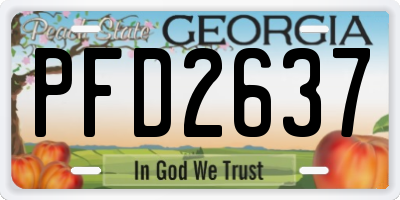 GA license plate PFD2637