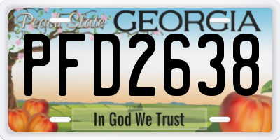 GA license plate PFD2638