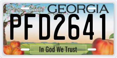 GA license plate PFD2641