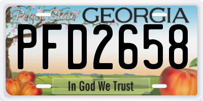 GA license plate PFD2658