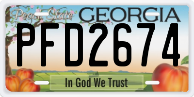 GA license plate PFD2674