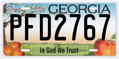 GA license plate PFD2767