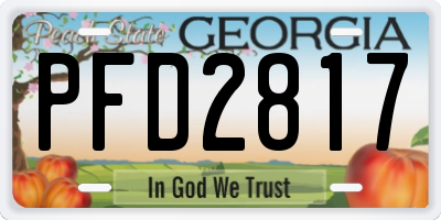 GA license plate PFD2817