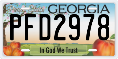 GA license plate PFD2978