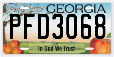GA license plate PFD3068
