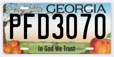 GA license plate PFD3070