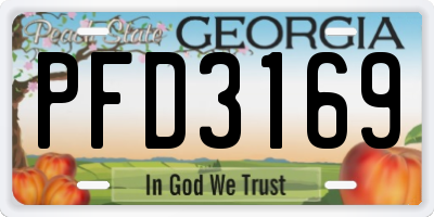 GA license plate PFD3169