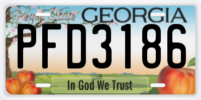 GA license plate PFD3186