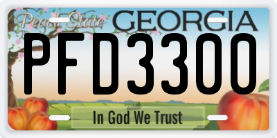 GA license plate PFD3300
