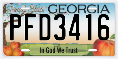GA license plate PFD3416