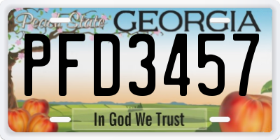 GA license plate PFD3457