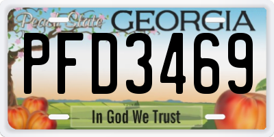 GA license plate PFD3469