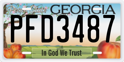 GA license plate PFD3487