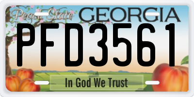 GA license plate PFD3561
