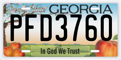 GA license plate PFD3760
