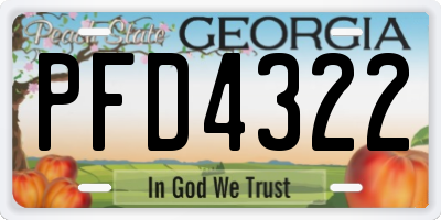 GA license plate PFD4322