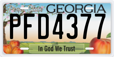 GA license plate PFD4377