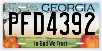GA license plate PFD4392