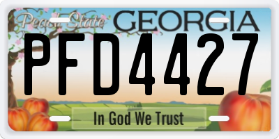GA license plate PFD4427