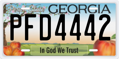 GA license plate PFD4442