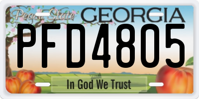 GA license plate PFD4805