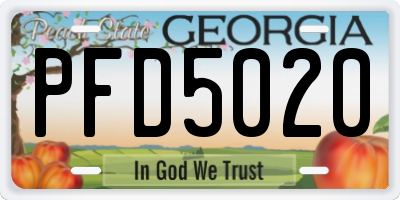 GA license plate PFD5020