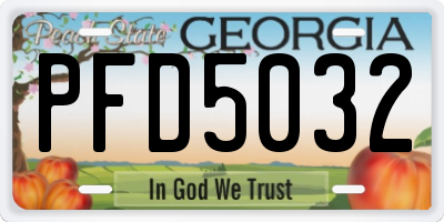 GA license plate PFD5032