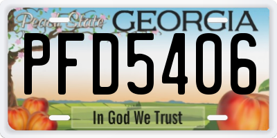 GA license plate PFD5406