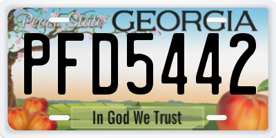 GA license plate PFD5442