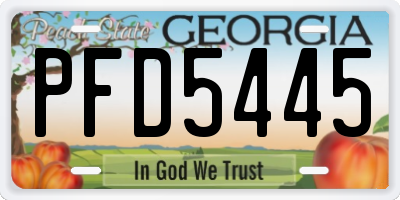 GA license plate PFD5445