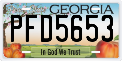 GA license plate PFD5653