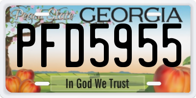 GA license plate PFD5955
