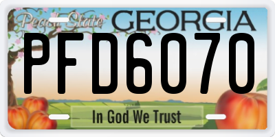 GA license plate PFD6070