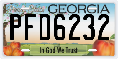 GA license plate PFD6232