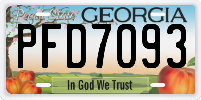 GA license plate PFD7093