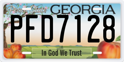 GA license plate PFD7128