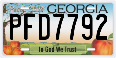 GA license plate PFD7792