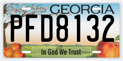 GA license plate PFD8132