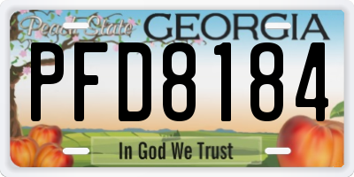 GA license plate PFD8184